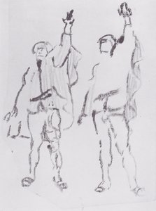 2つの誓うもの 作： Ferdinand Hodler
